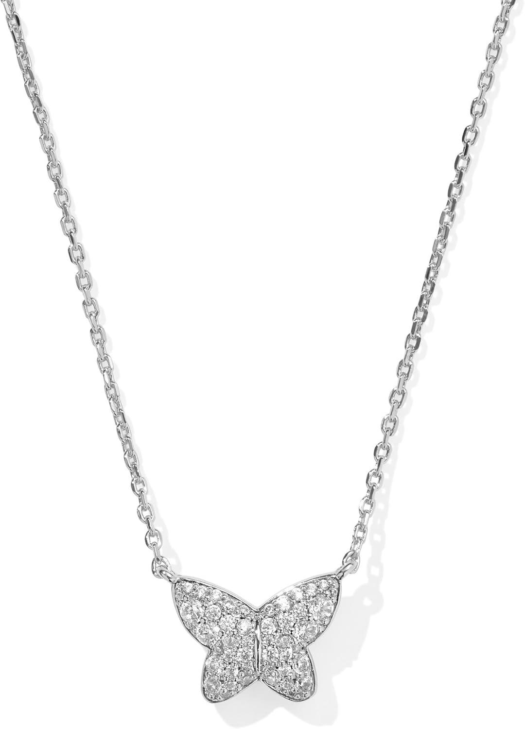 imageKendra Scott Lillia Crystal Pendant Necklace Fashion Jewelry for WomenRHODIUM WHITE CRYSTAL