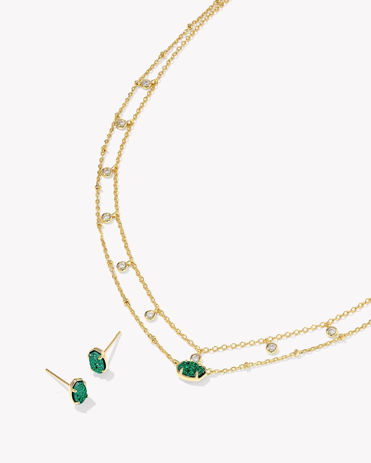imageKendra Scott Emilie Crystal Multi Strand Necklace Fashion Jewelry for WomenEMERALD DRUSY