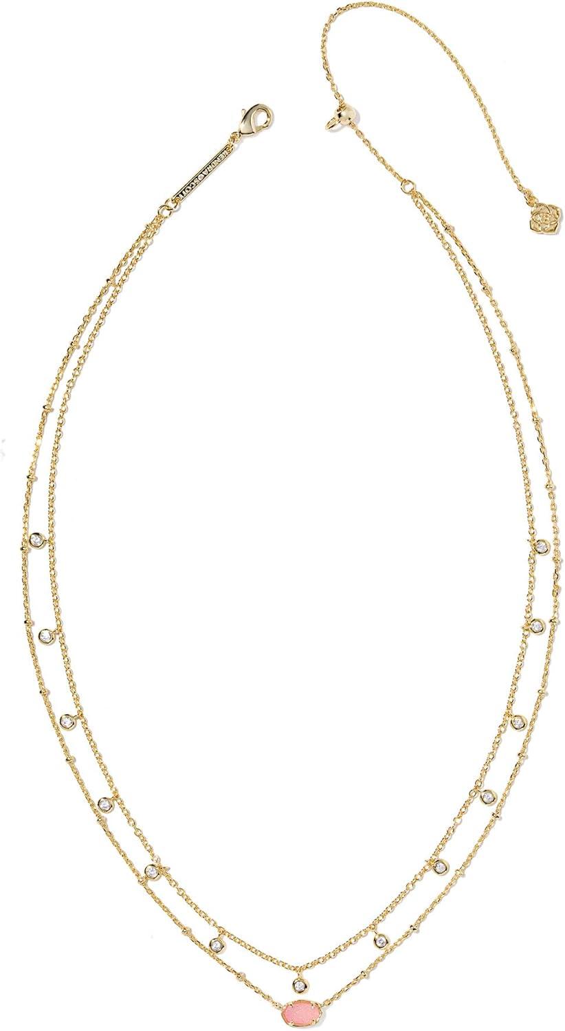 imageKendra Scott Emilie Crystal Multi Strand Necklace Fashion Jewelry for WomenLIGHT PINK DRUSY