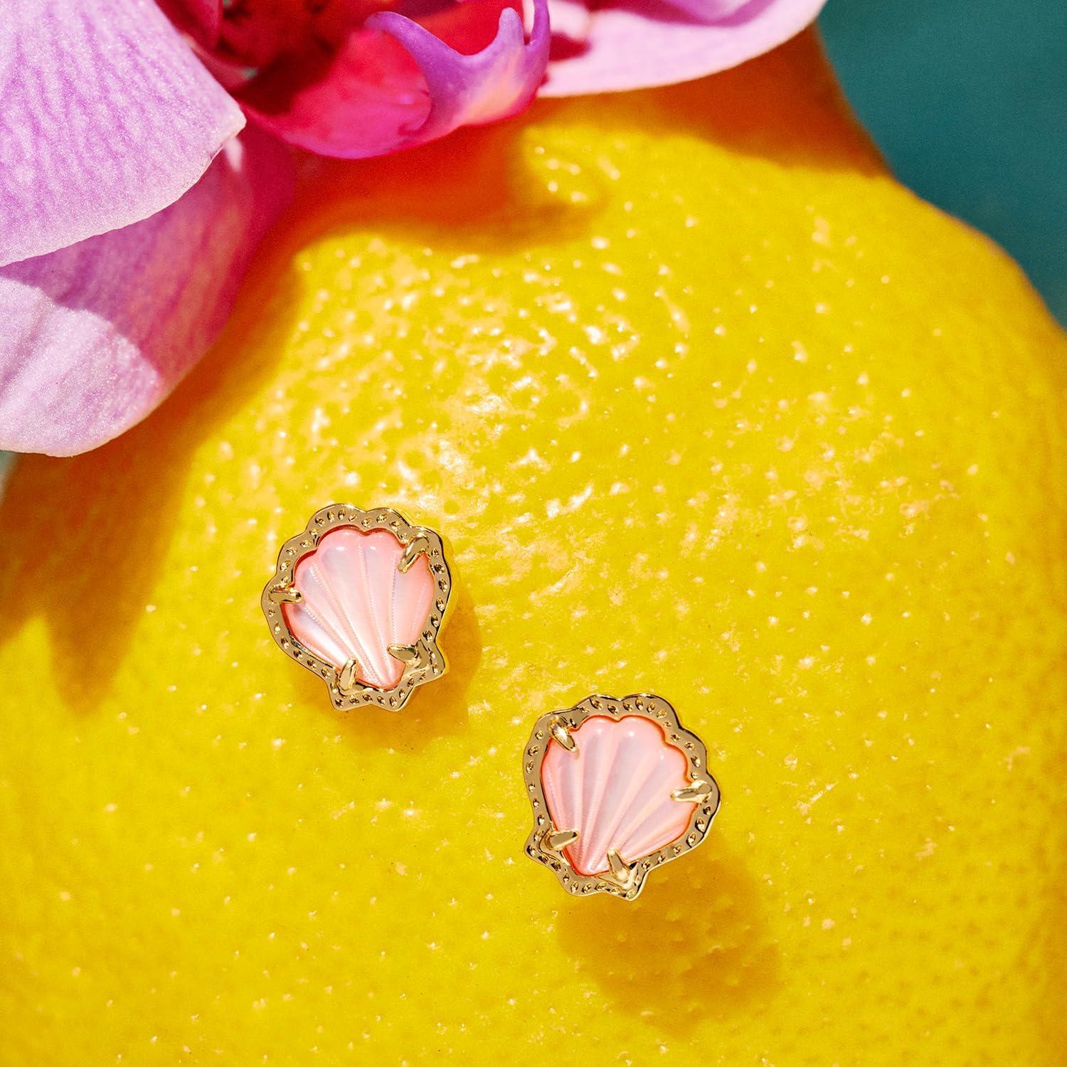 imageKendra Scott Brynne Shell Stud Earrings Fashion Jewelry for WomenBLUSH MOTHER OF PEARL