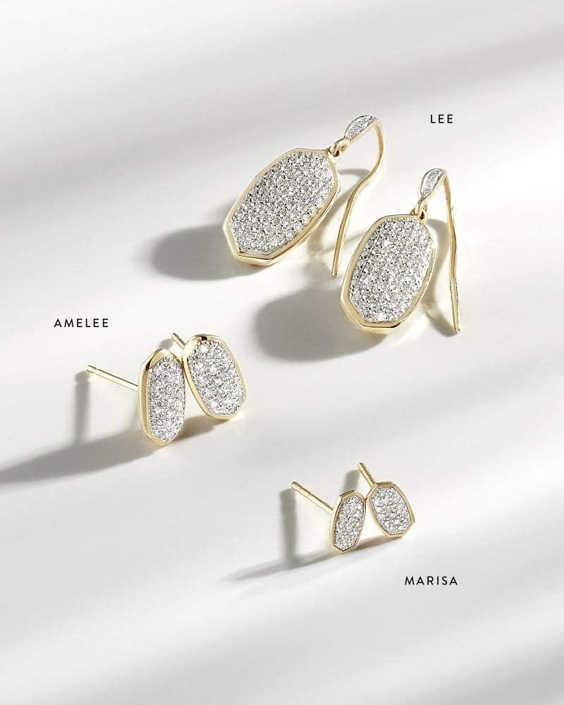 imageKendra Scott White Diamond Marisa Stud Earrings in 14k Gold Fine Jewelry for Women14K YELLOW GOLD CRYSTAL CLEAR DIAMOND