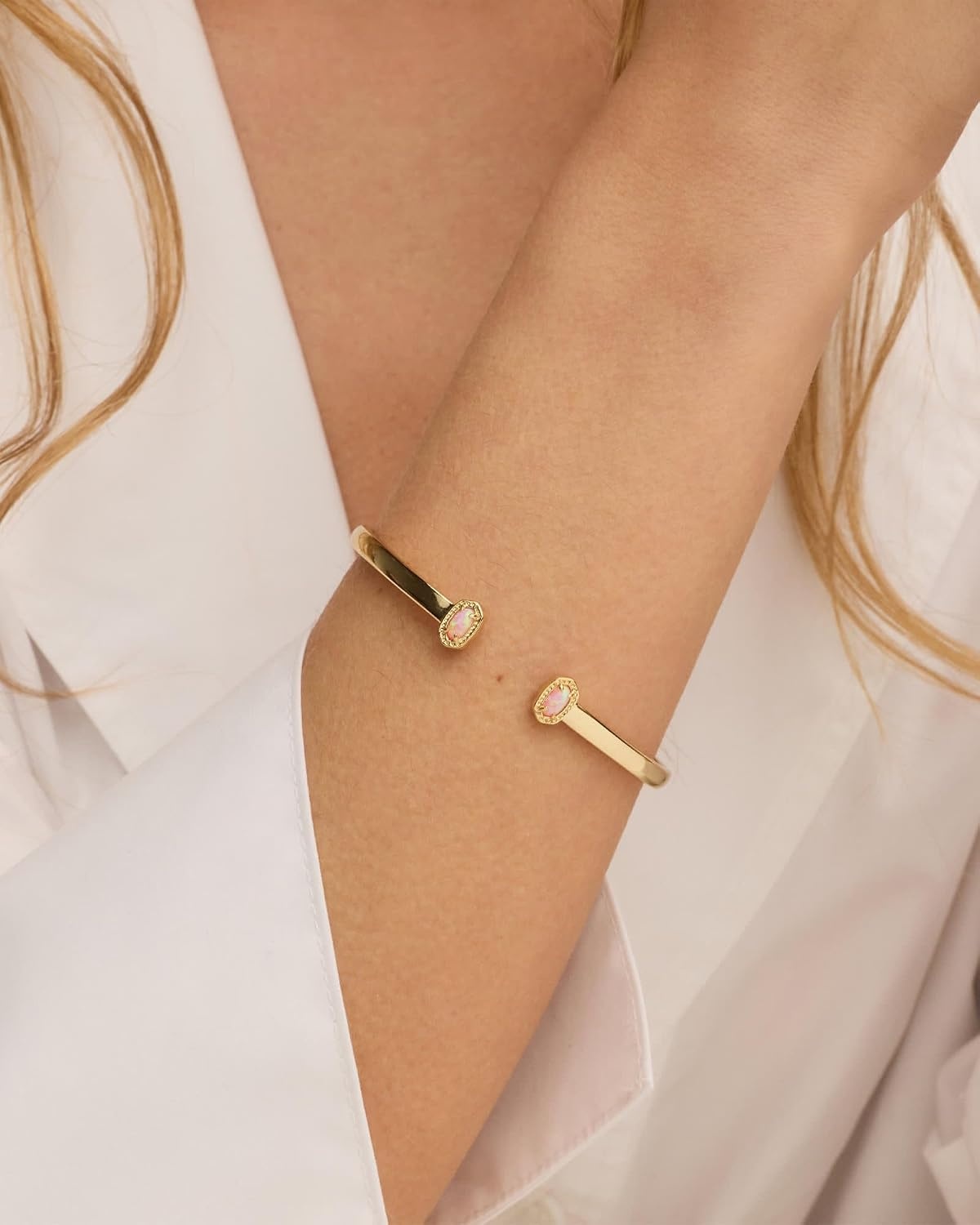 image:imageKendra Scott Mini Elton Cuff Bracelet Fashion Jewelry for WomenGold Blue Lab Grown Opal