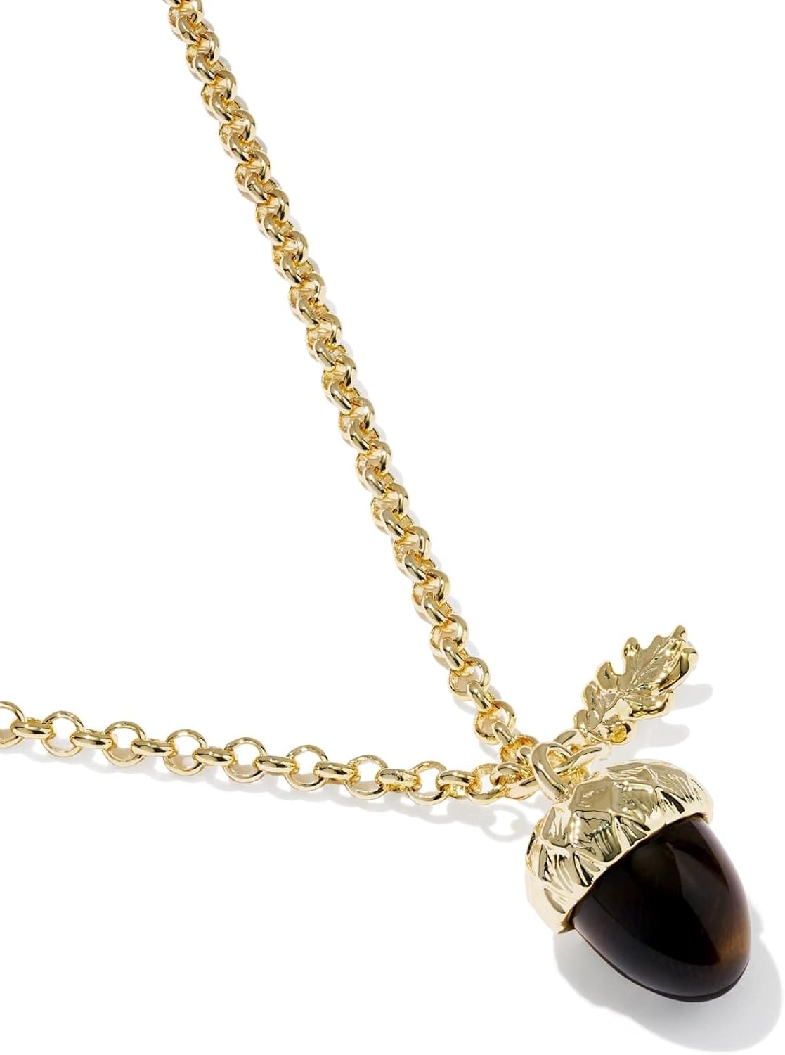 image:imageKendra Scott Acorn Short Pendant Necklace 14k GoldPlated Brass Brown Tigers Eye