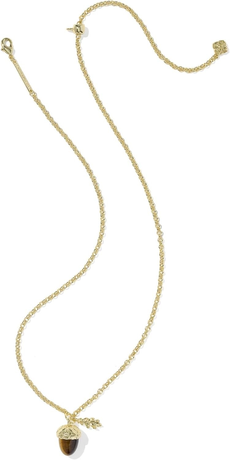 image:imageKendra Scott Acorn Short Pendant Necklace 14k GoldPlated Brass Brown Tigers Eye