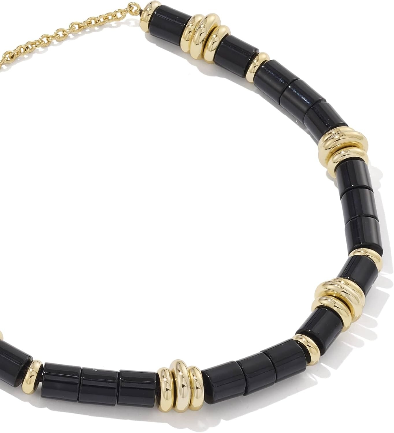 image:imageKendra Scott Bree Beaded Delicate Chain BraceletGOLD BLACK AGATE