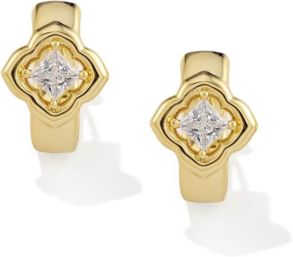 image:imageKendra Scott Mallory Crystal Huggie EarringsGOLD WHITE CZ