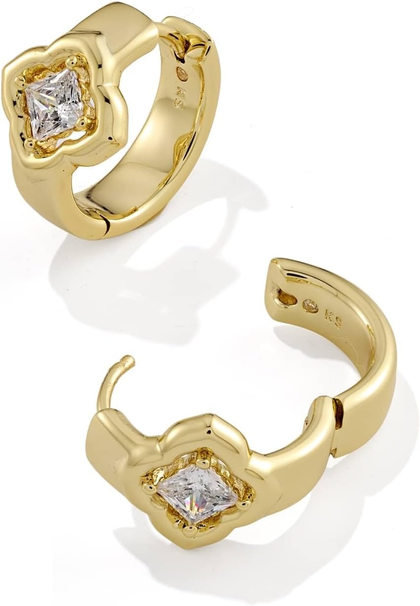 image:imageKendra Scott Mallory Crystal Huggie EarringsGOLD WHITE CZ