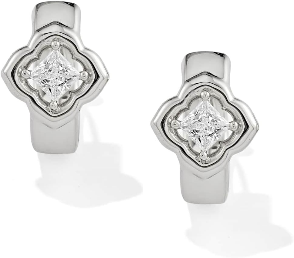 image:imageKendra Scott Mallory Crystal Huggie EarringsSILVER WHITE CZ