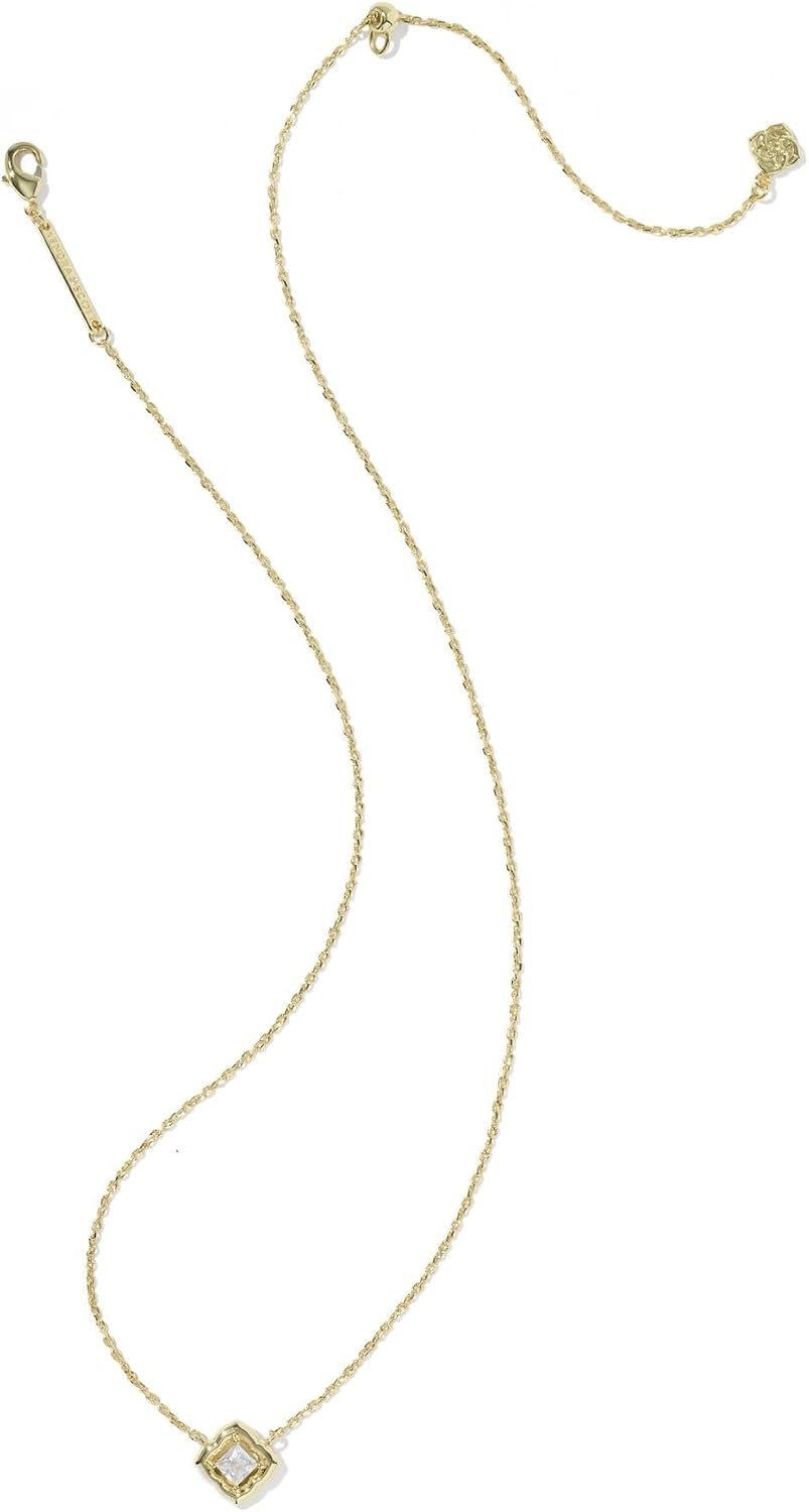 image:imageKendra Scott Mallory Crystal Short Pendant NecklaceGOLD WHITE CZ