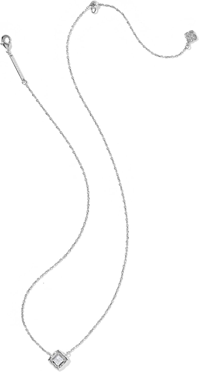 image:imageKendra Scott Mallory Crystal Short Pendant NecklaceSILVER WHITE CZ