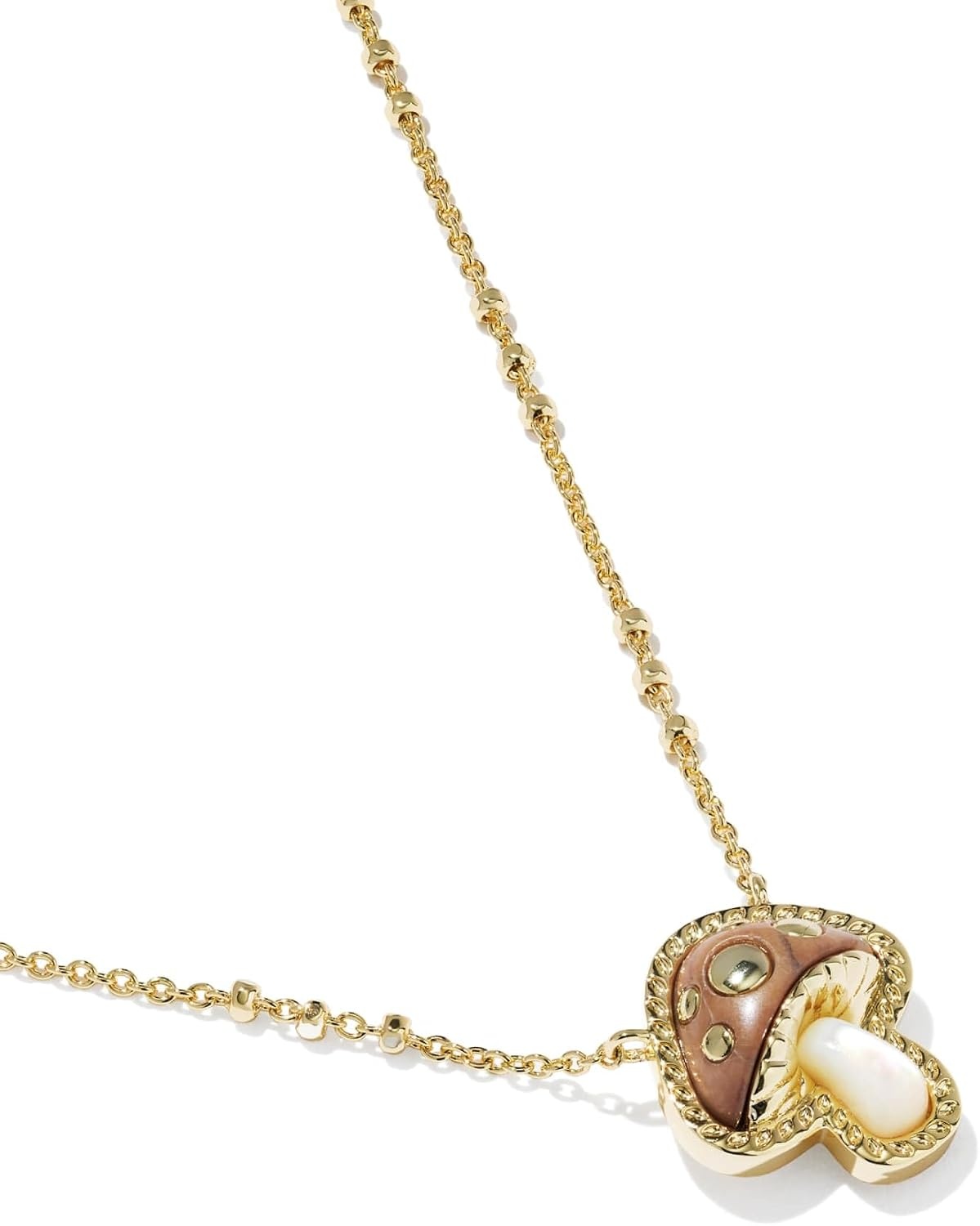image:imageKendra Scott Mushroom Short Pendant Necklace 14k GoldPlated Brass Brown Mix