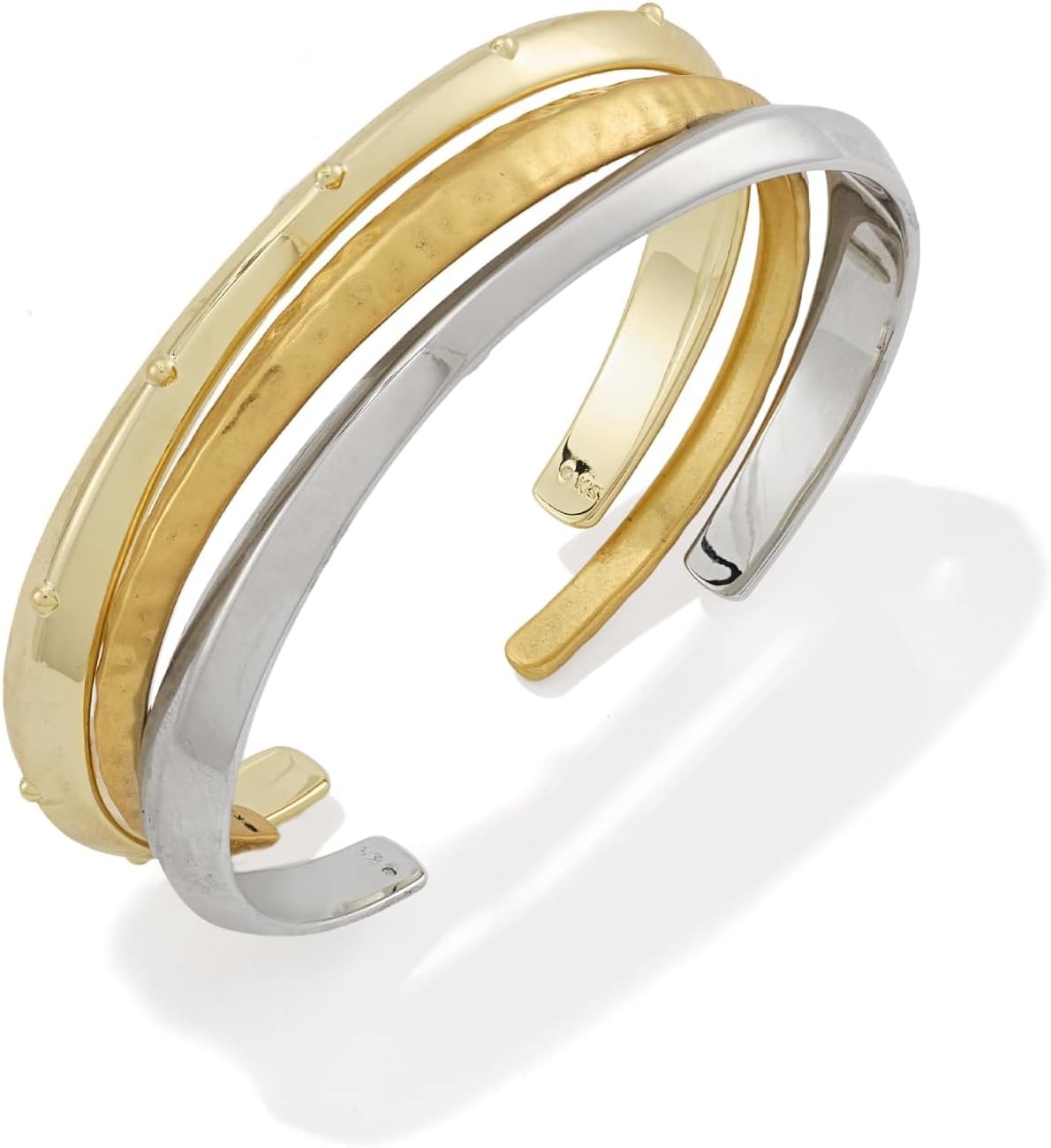 image:imageKendra Scott Oakland Set Of 3 Cuff Bracelets Gold SilverPlated Brass Vintage GoldMixed Metal