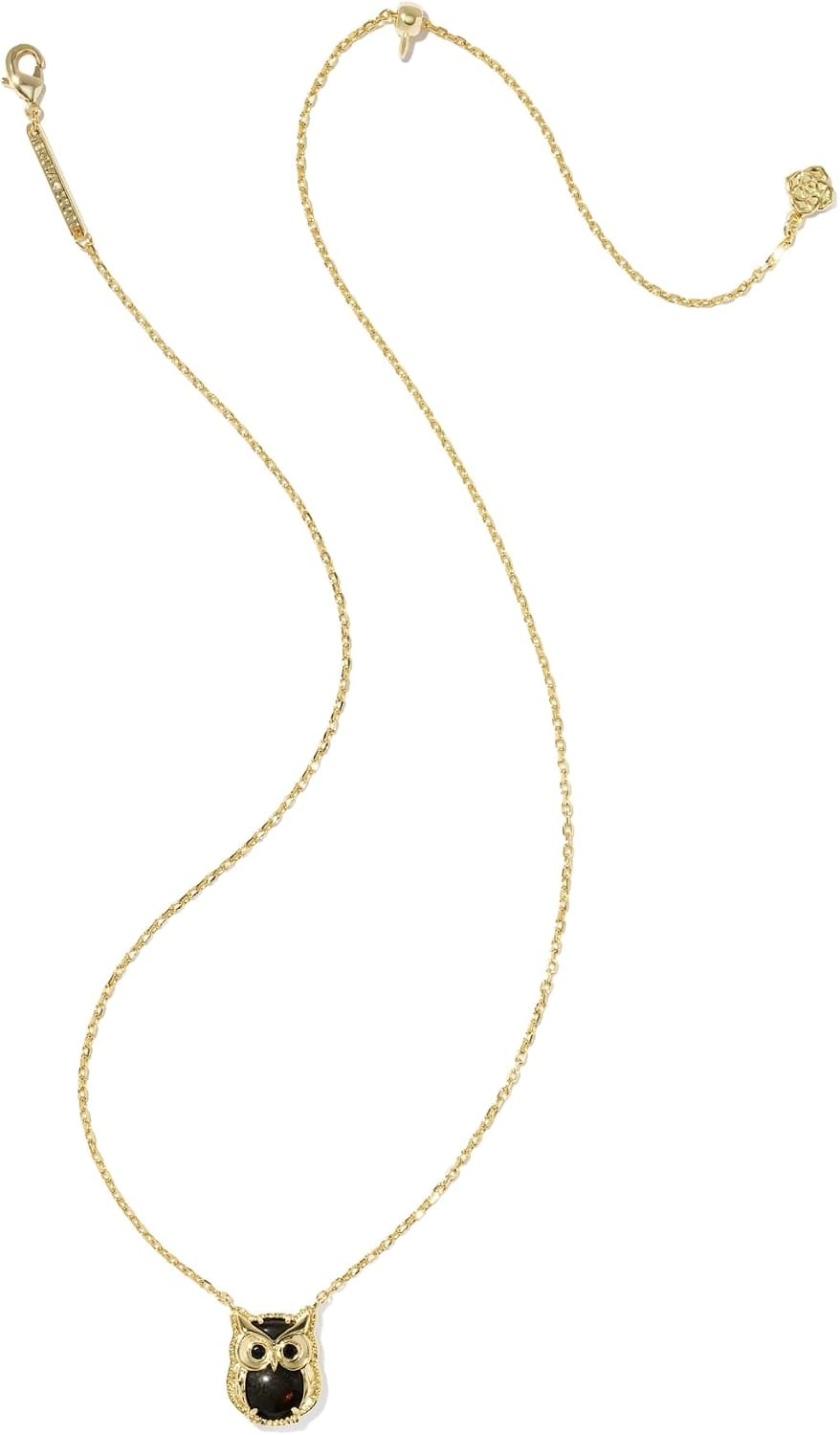 image:imageKendra Scott Owl Short Pendant Necklace 14k GoldPlated Brass Gold Sheen Obsidian