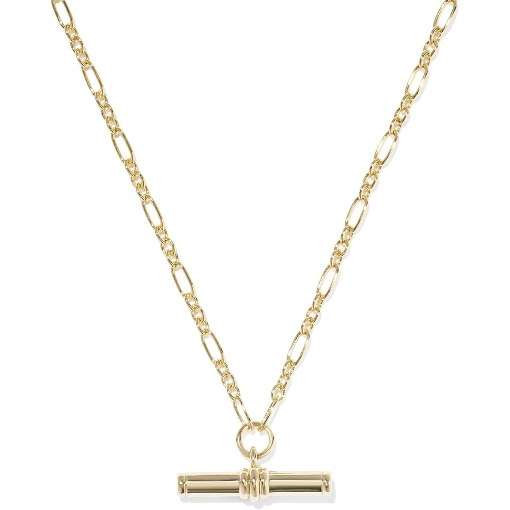 image:imageKendra Scott Bree Metal TBar Short Pendant Necklace14K YELLOW GOLD OVER BRASS