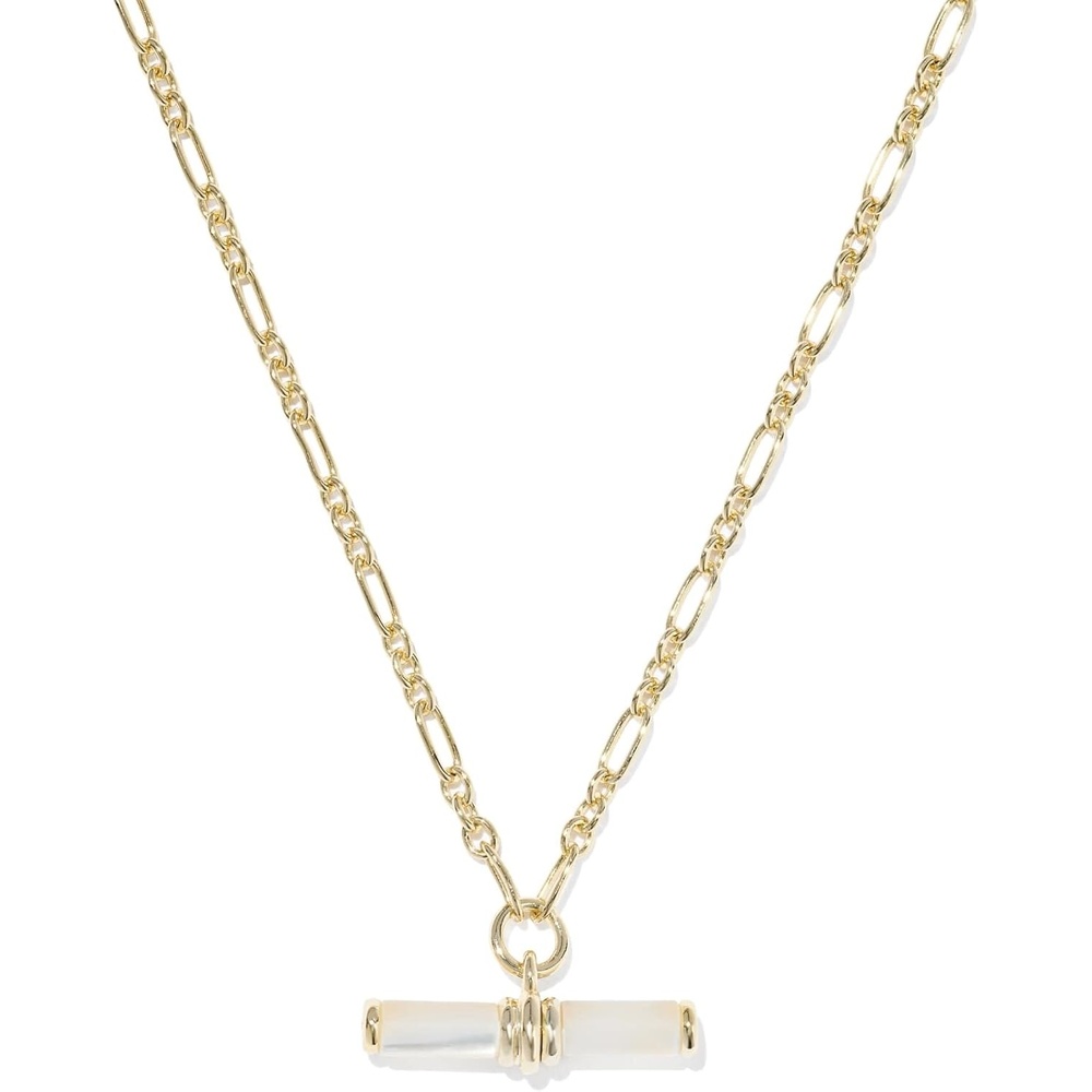image:imageKendra Scott Bree Metal TBar Short Pendant NecklaceGOLD IVORY MOTHER OF PEARL