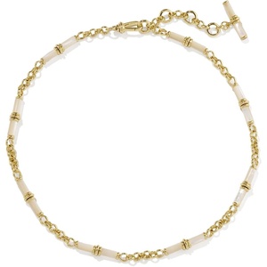 Kendra Scott Bree Beaded Link And Chain Necklace(GOLD- IVORY MOTHER OF PEARL)