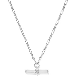 Kendra Scott Bree Metal T-Bar Short Pendant Necklace(SILVER- IVORY MOTHER OF PEARL)