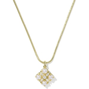 Kendra Scott Dira Pearl Short Pendant Necklace(GOLD- FRESHWATER CULTURED PEARL)