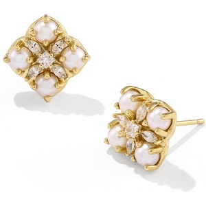 Kendra Scott Dira Pearl Stud Earrings(GOLD- FRESHWATER CULTURED PEARL)