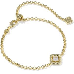 Kendra Scott Mallory Crystal Delicate Chain Bracelet(GOLD- WHITE CZ)