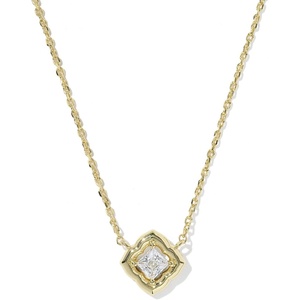 Kendra Scott Mallory Crystal Short Pendant Necklace(GOLD- WHITE CZ)
